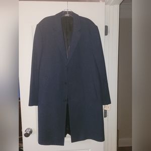 NWOT Men's Navy Blue Wool Blend Coat